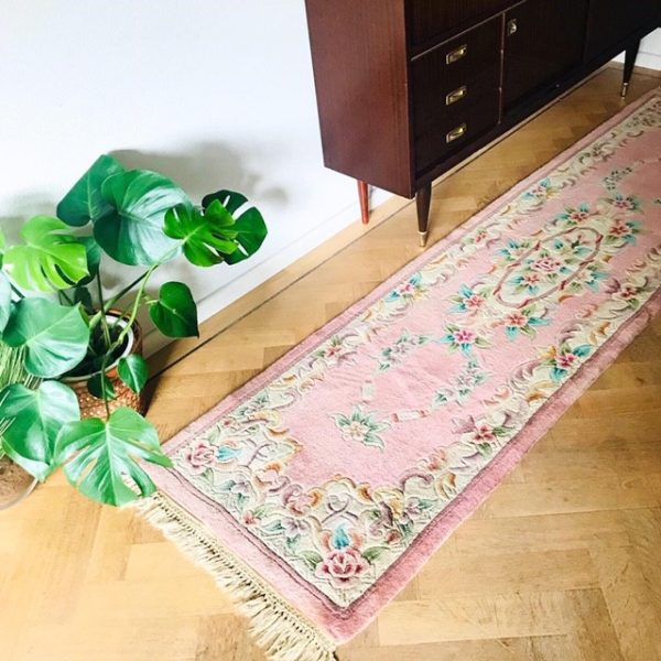 stel je voor Rauw kamp Vintage rozenkelim loper boho tapijt handgemaakt in China - Woodstock design
