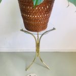 Vintage messing plantentafeltje goud