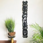 Wandpaneel houtsnijwerk zwart
