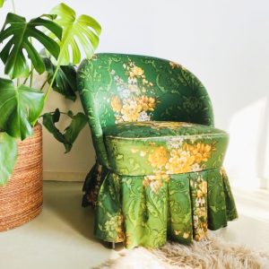 groene vintage boudoir fauteuil