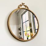 Vintage ronde spiegel goud metaal