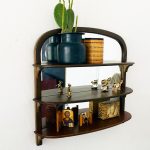 vintage wandrek hout spiegel