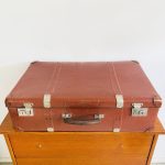 vintage leren bruine koffer leder