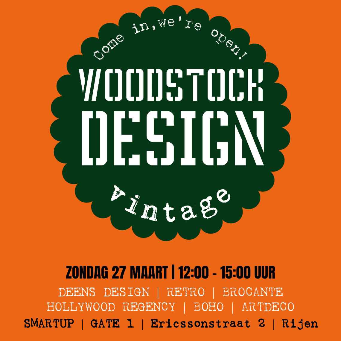 Woodstock Design vintage open dag