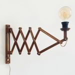vintage houten schaarlamp
