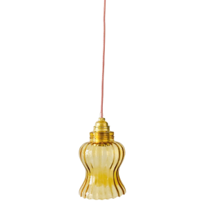 vintage glazen hanglampje geel