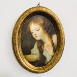 barok schilderijtje meisje goud
