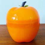 vintage oranje appel ijsemmer kunststof