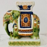 vintage oosterse olifant keramiek groen