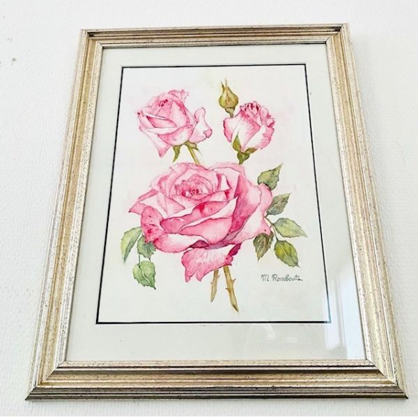 roze rozen aquarel schilderij